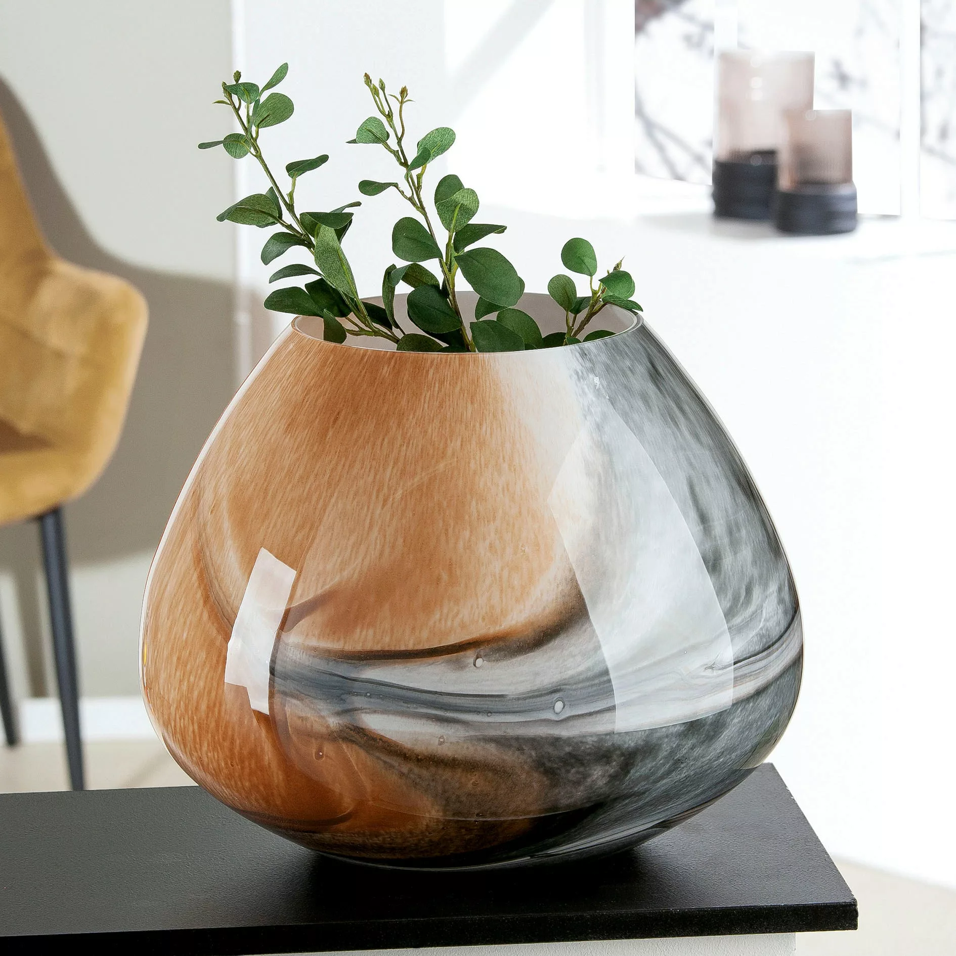 GILDE Tischvase »Draga, Höhe ca. 30 cm«, (1 St.), dekorative Vase aus Glas, günstig online kaufen