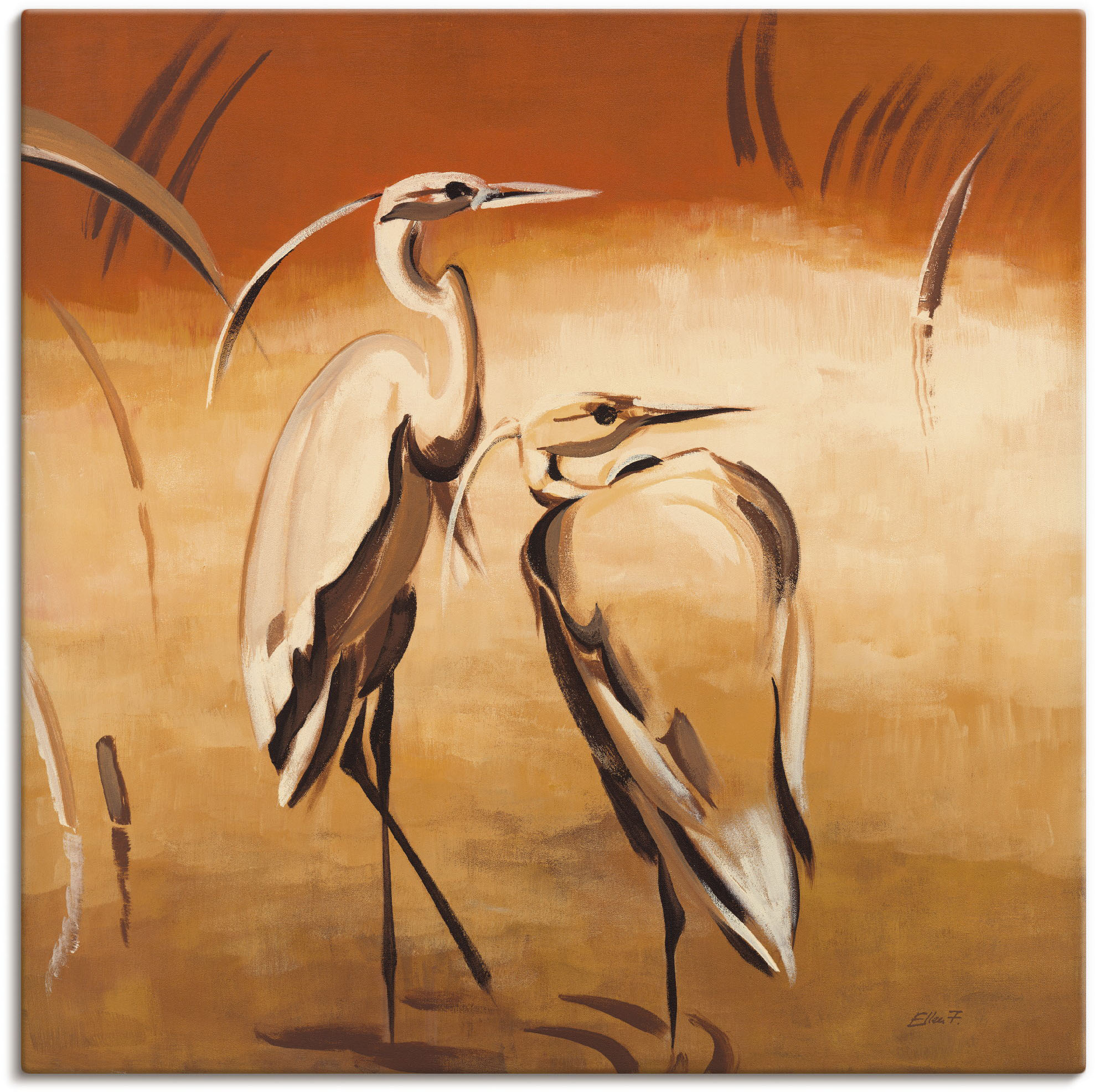 Artland Leinwandbild "Kraniche", Vögel, (1 St.), auf Keilrahmen gespannt günstig online kaufen