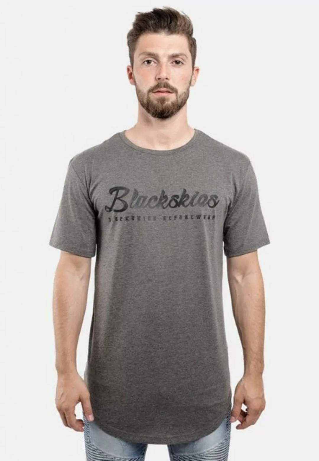 Blackskies T-Shirt Printed Longshirt T-Shirt Clouds Grau Small günstig online kaufen