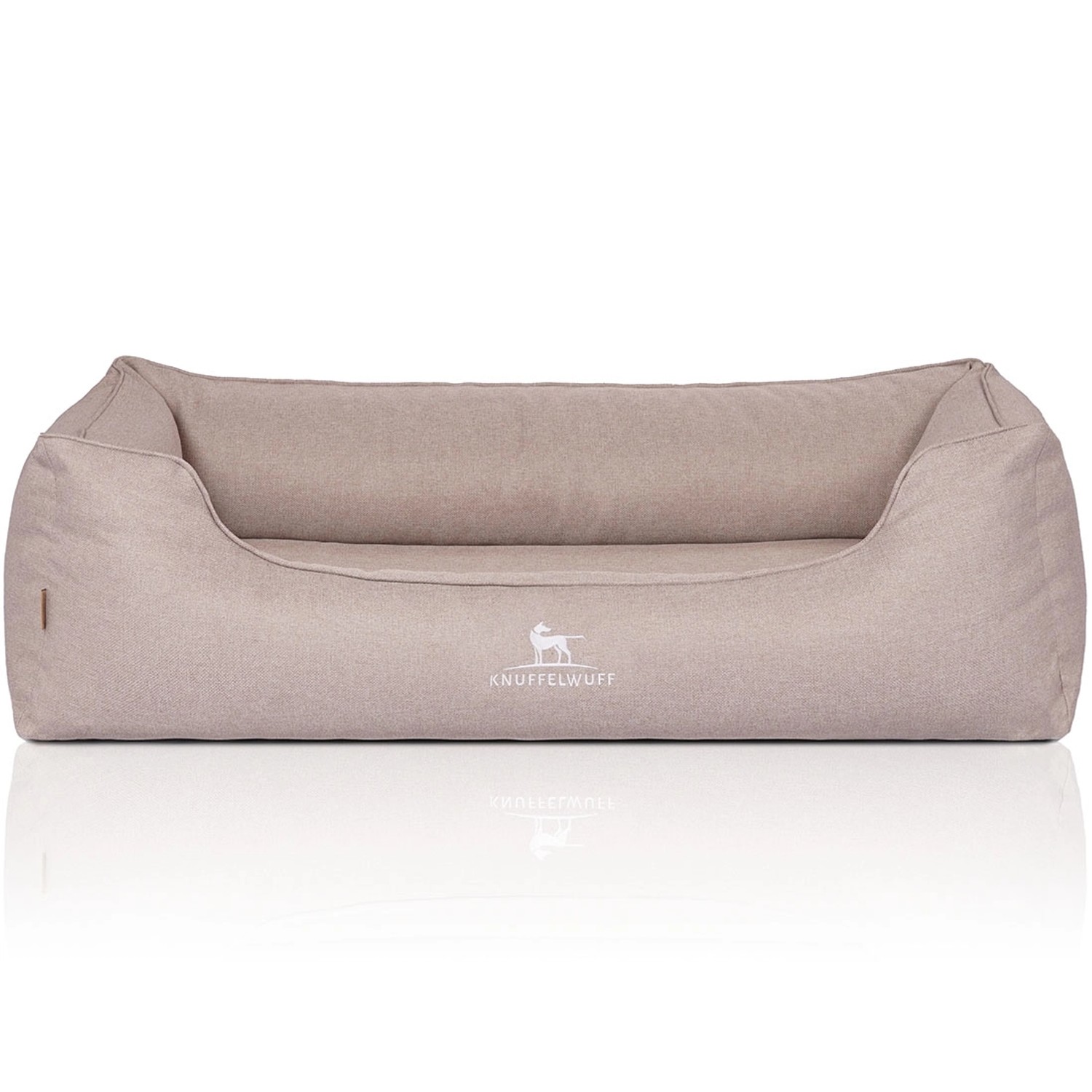 Knuffelwuff Hundebett Luisa Orthopädisch Velours XL 105 x 75cm Beige günstig online kaufen