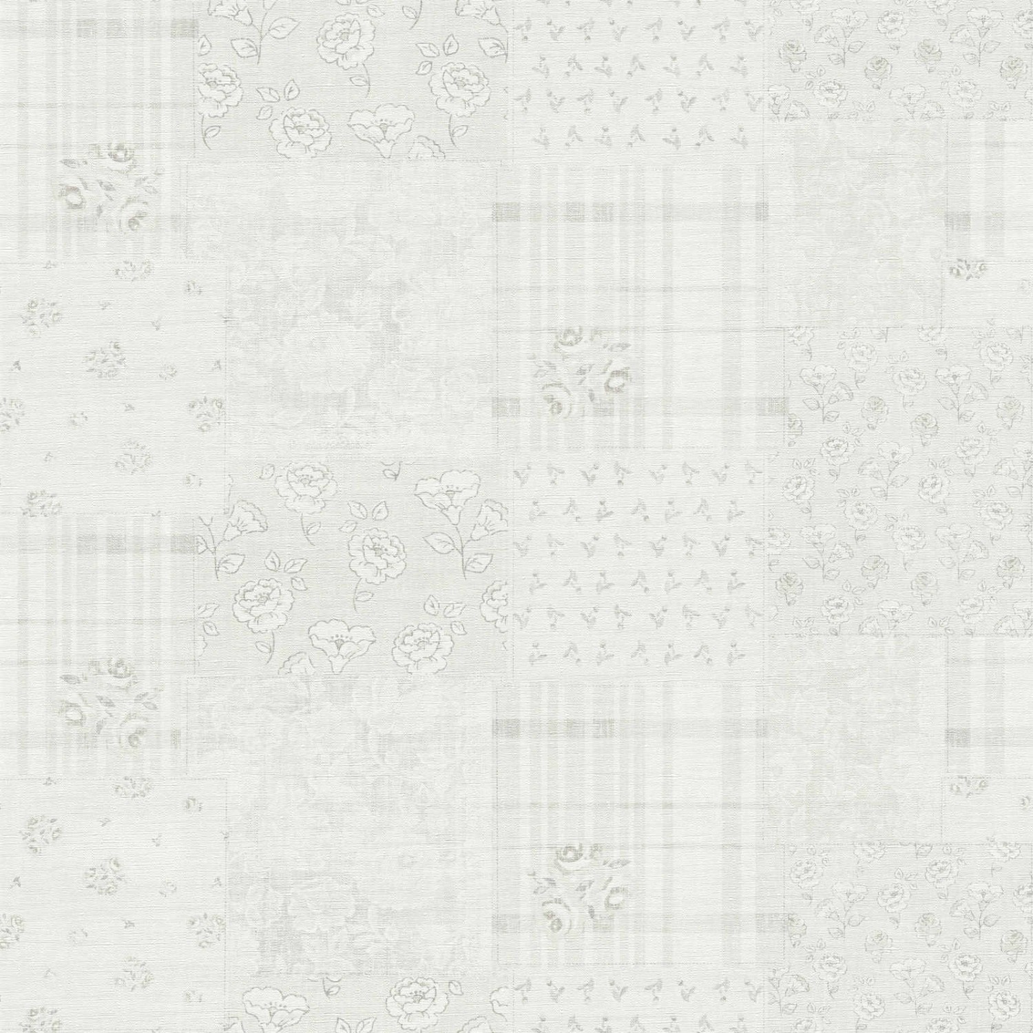 Bricoflor Vintage Tapete im Patchwork Stil Landhausstil Vliestapete in Grau günstig online kaufen