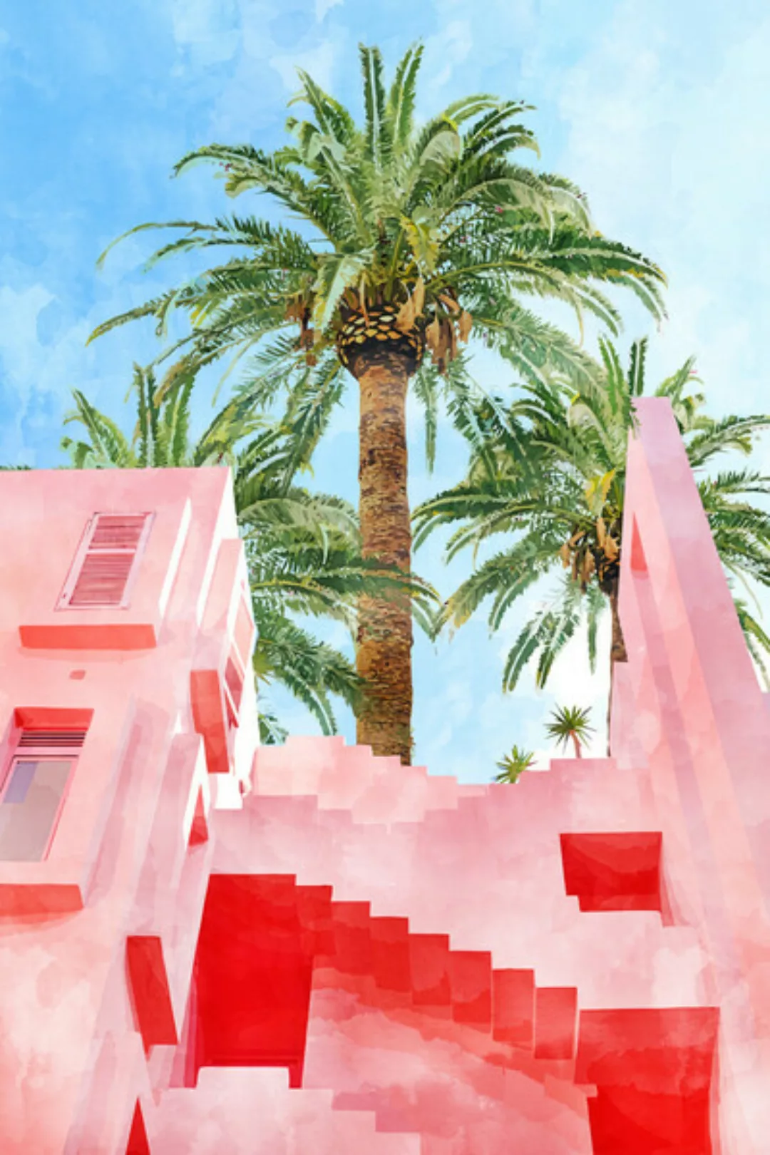 Poster / Leinwandbild - Pink Tropical günstig online kaufen