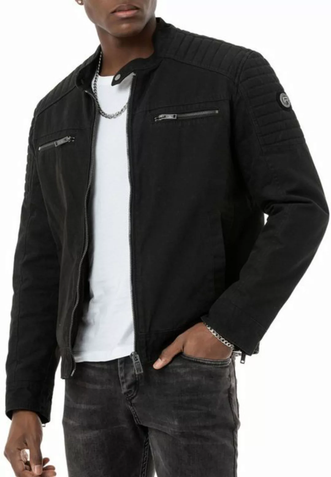 RedBridge Bikerjacke Red Bridge Herren Jacke Bikerjacke Baumwolle Stehkrage günstig online kaufen