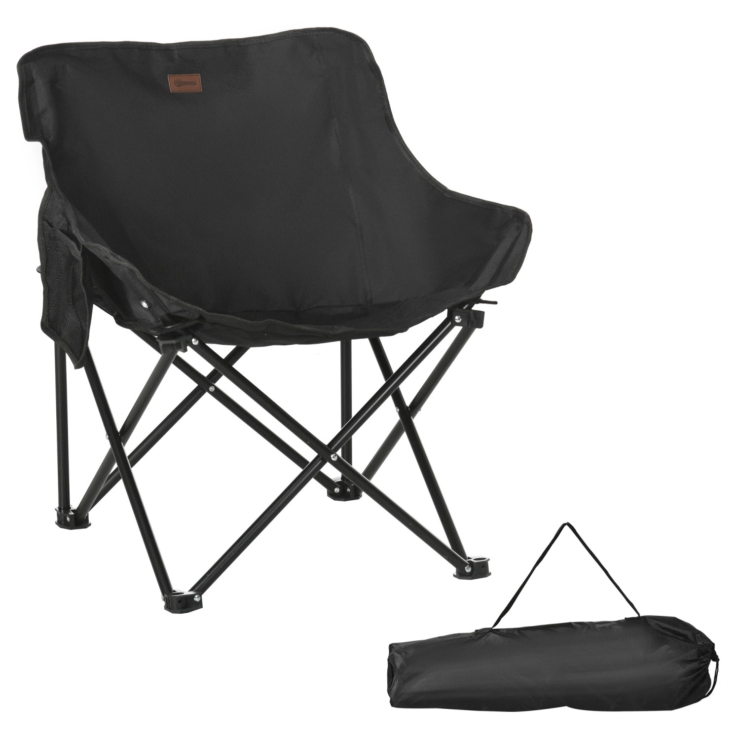 Outsunny Campingstuhl faltbarer Gartenstuhl mit Seitentasche, günstig online kaufen