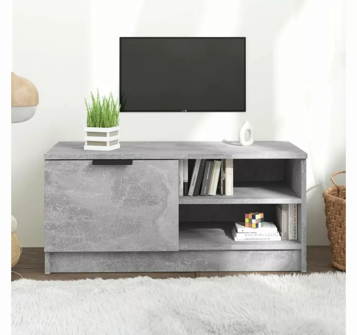 vidaXL TV-Schrank TV-Schrank Betongrau 80x35x36,5 cm Spanplatte Lowboard günstig online kaufen