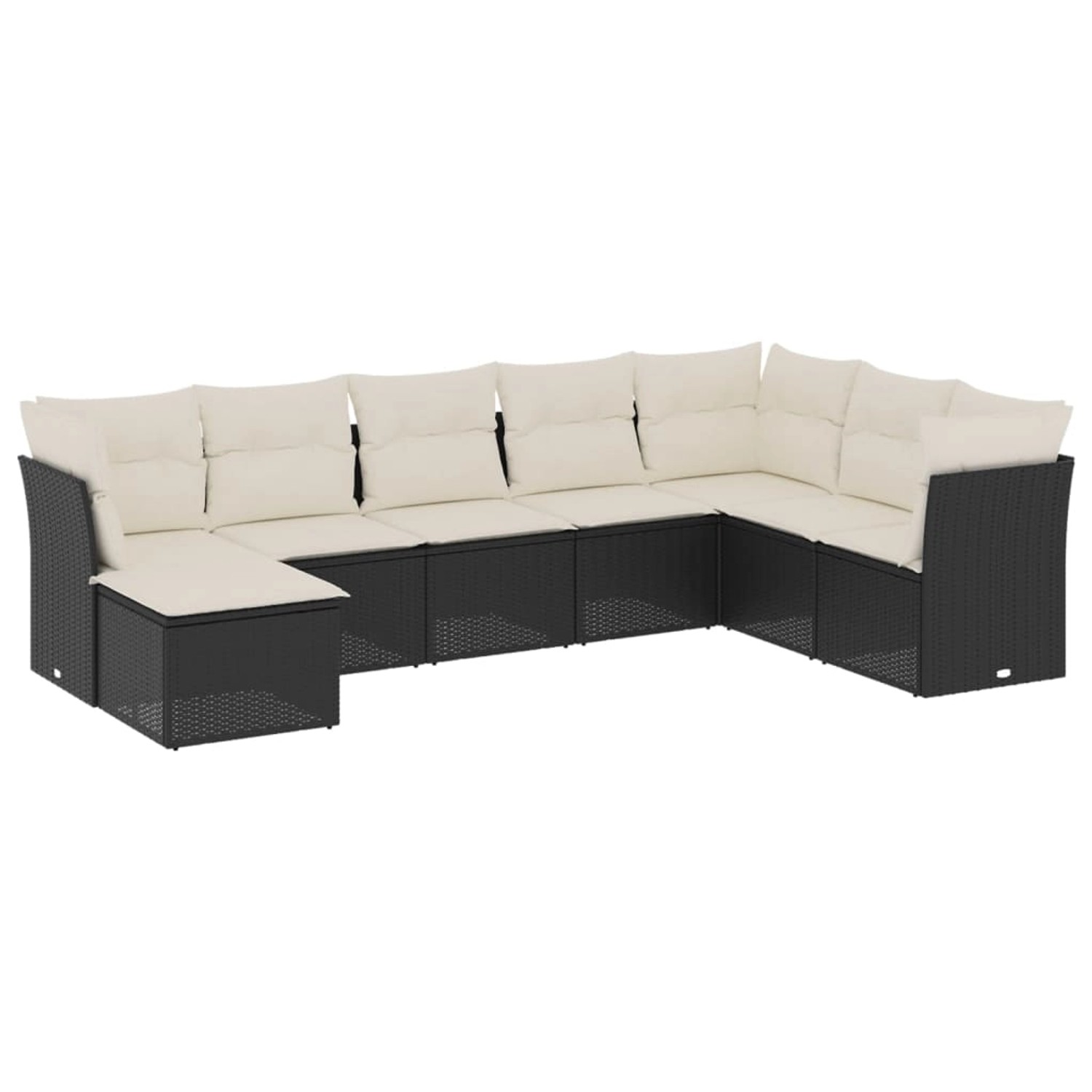 vidaXL 8-Tlg Garten-Sofagarnitur mit Kissen Schwarz Poly Rattan 3218046 günstig online kaufen