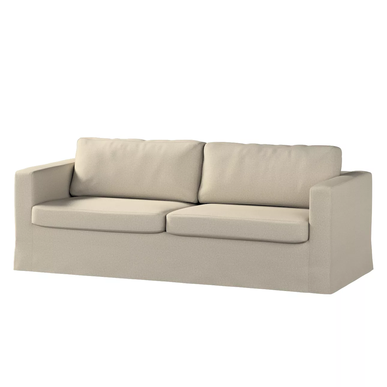 Bezug für Karlstad 3-Sitzer Sofa nicht ausklappbar, lang, grau-beige, Bezug günstig online kaufen