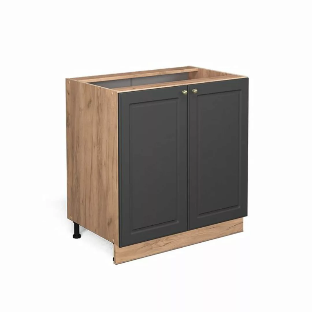 Vicco Spülenunterschrank Fame-Line, Anthrazit-Gold/Goldkraft Eiche, 80 cm m günstig online kaufen