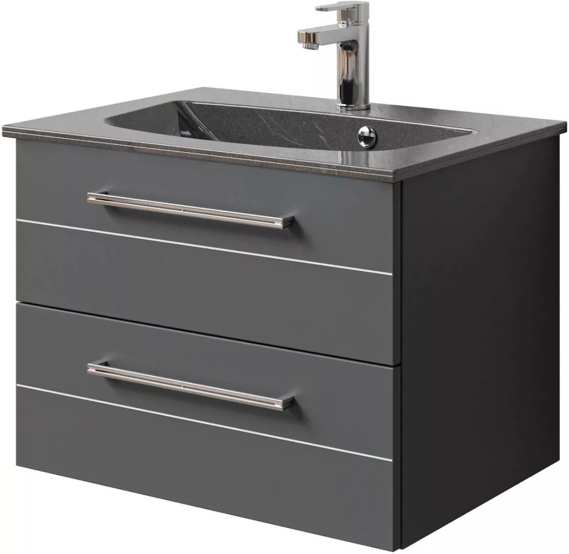 Saphir Waschtisch "Serie 6025 Mineralmarmor-Waschtisch mit Unterschrank, 67 günstig online kaufen