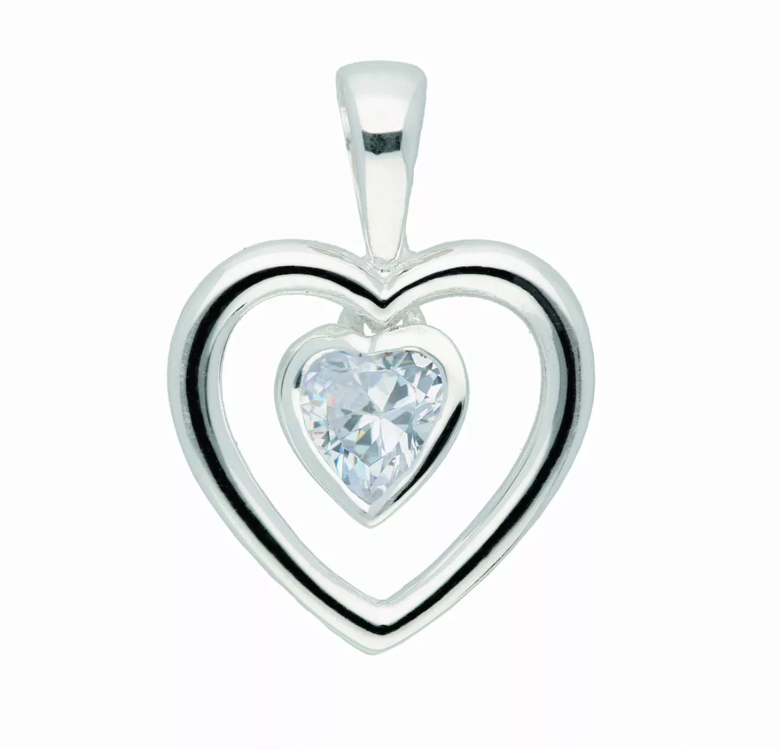 Adelia´s Kettenanhänger "Damen Silberschmuck 925 Silber Anhänger Herz mit Z günstig online kaufen