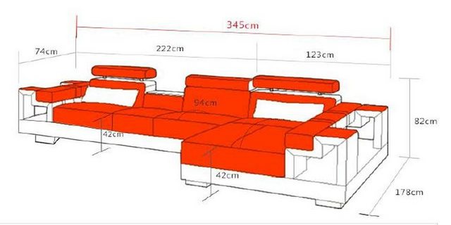 Xlmoebel Ecksofa Neue Eckcouch mit Ledersofa, USB-Anschluss und Polstern fü günstig online kaufen