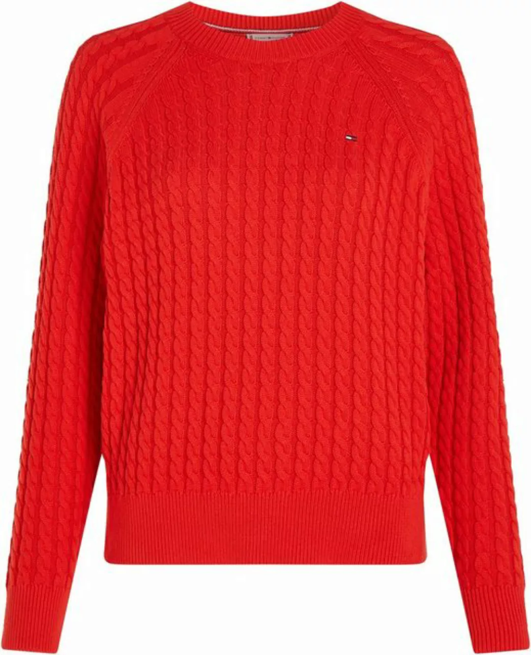 Tommy Hilfiger Rundhalspullover CO CABLE C-NK SWEATER mit Zopfmuster günstig online kaufen