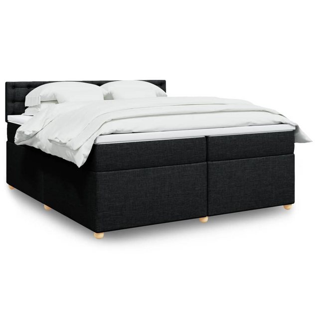 vidaXL Boxspringbett, Boxspringbett mit Matratze Schwarz 200x200 cm Stoff günstig online kaufen