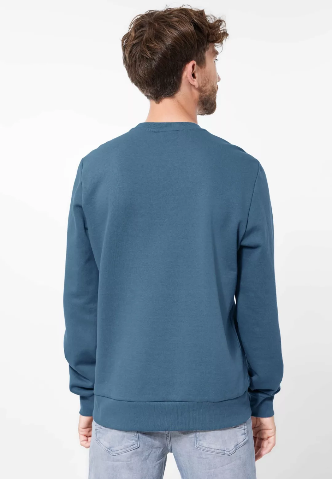 STREET ONE MEN Sweatshirt, in Unifarbe günstig online kaufen