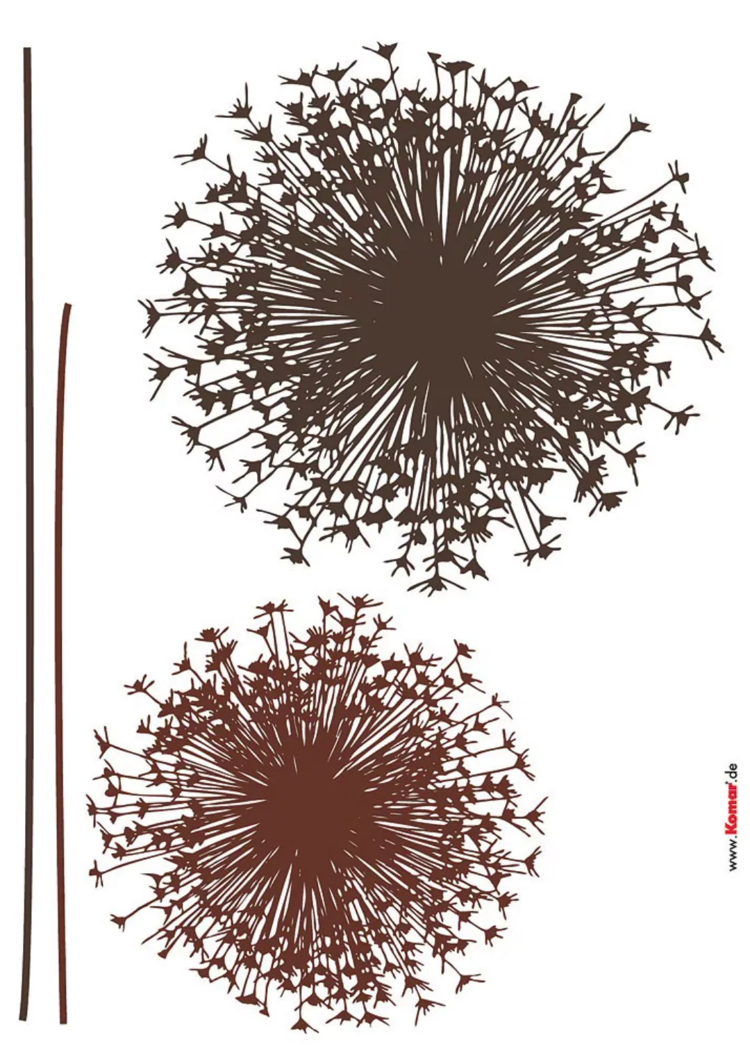 Komar Wandtattoo "Pusteblume", (4 St.), 50x70 cm (Breite x Höhe), selbstkle günstig online kaufen