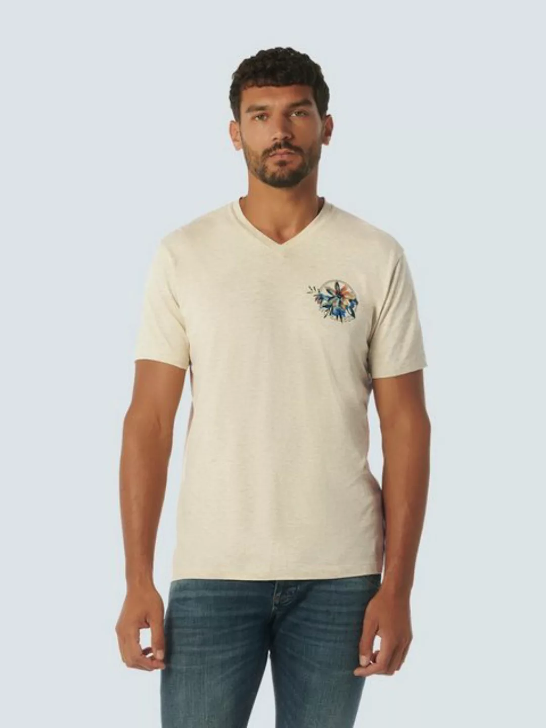 NO EXCESS T-Shirt T-Shirt V-Neck Melange Garment Dyed günstig online kaufen