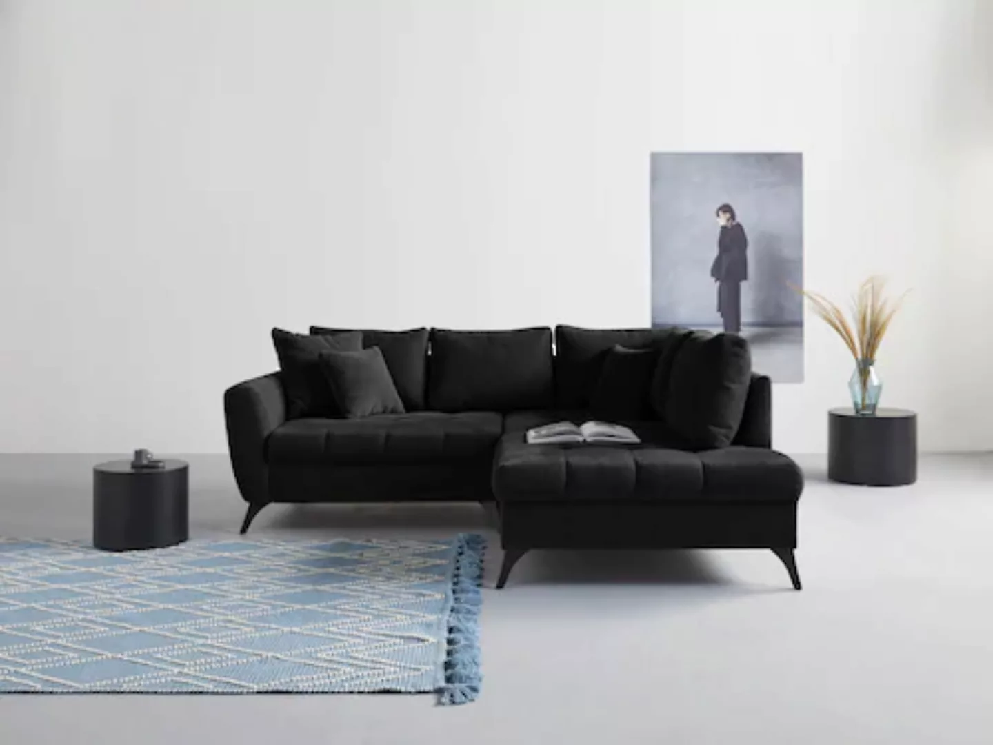 INOSIGN Ecksofa "Lörby L-Form", auch mit Aqua clean-Bezug, feine Steppung i günstig online kaufen