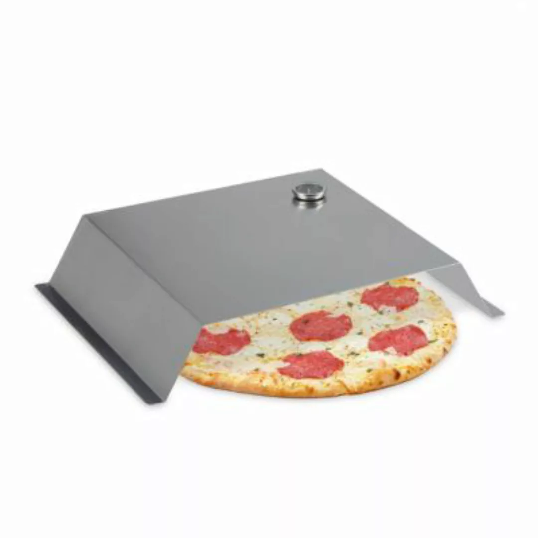 relaxdays BBQ Pizzaaufsatz Edelstahl silber günstig online kaufen