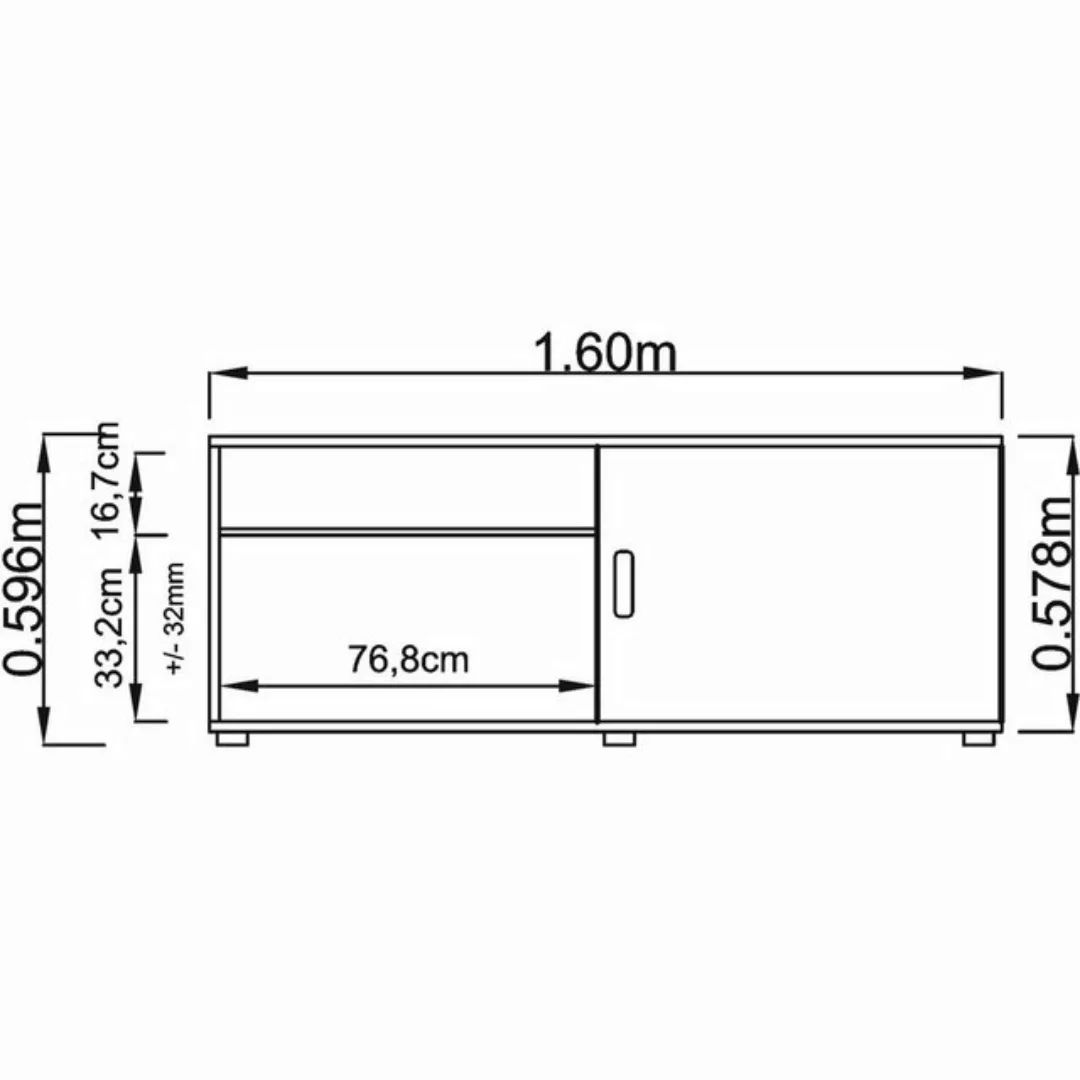 Aktenschrank Sideboard 160x40x59,6cm Ahorn/Ahorn günstig online kaufen