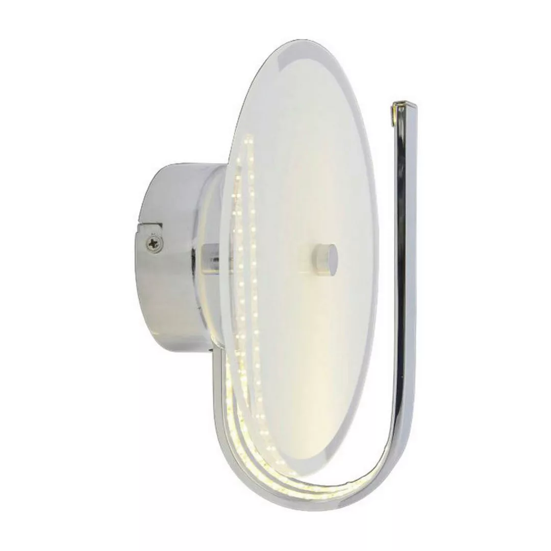 Näve Leuchten LED Wandleuchte NV1191559 silber Metall Glas H/D: ca. 22x20 c günstig online kaufen