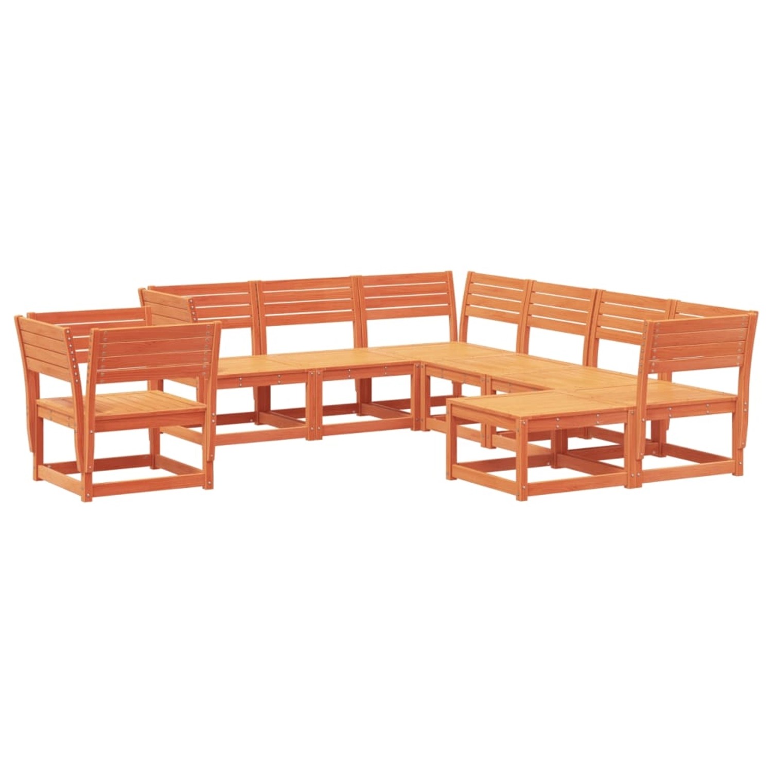 vidaXL 8-tlg Garten-Lounge-Set Wachsbraun Massivholz Kiefer günstig online kaufen