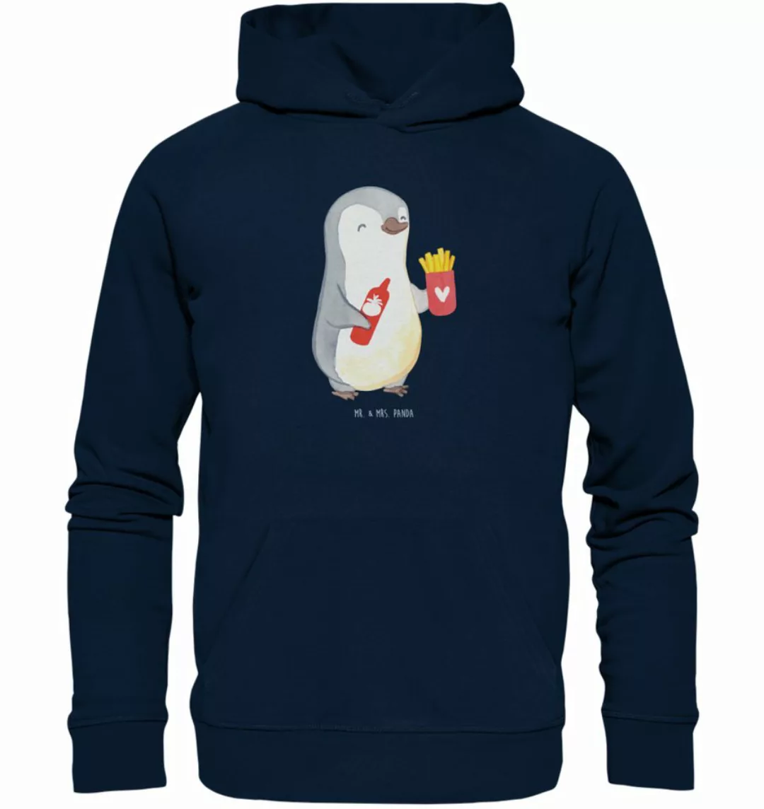 Mr. & Mrs. Panda Hoodie Größe L Pinguin Pommes - French Navy - Geschenk, Mi günstig online kaufen