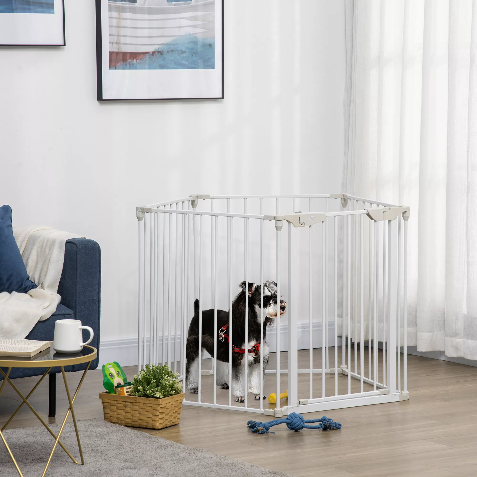 PawHut Modularer faltbarer Hundeparkzaun mit integrierter Tür 300L max. x 7 günstig online kaufen