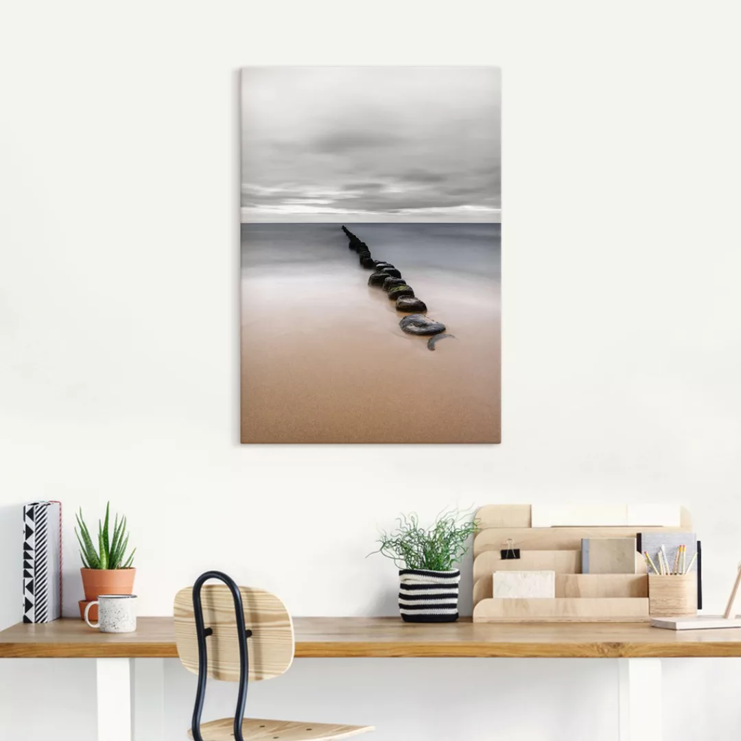 Artland Wandbild "Stille Küste Buhnenreihe am Ostseestrand", Strandbilder, günstig online kaufen