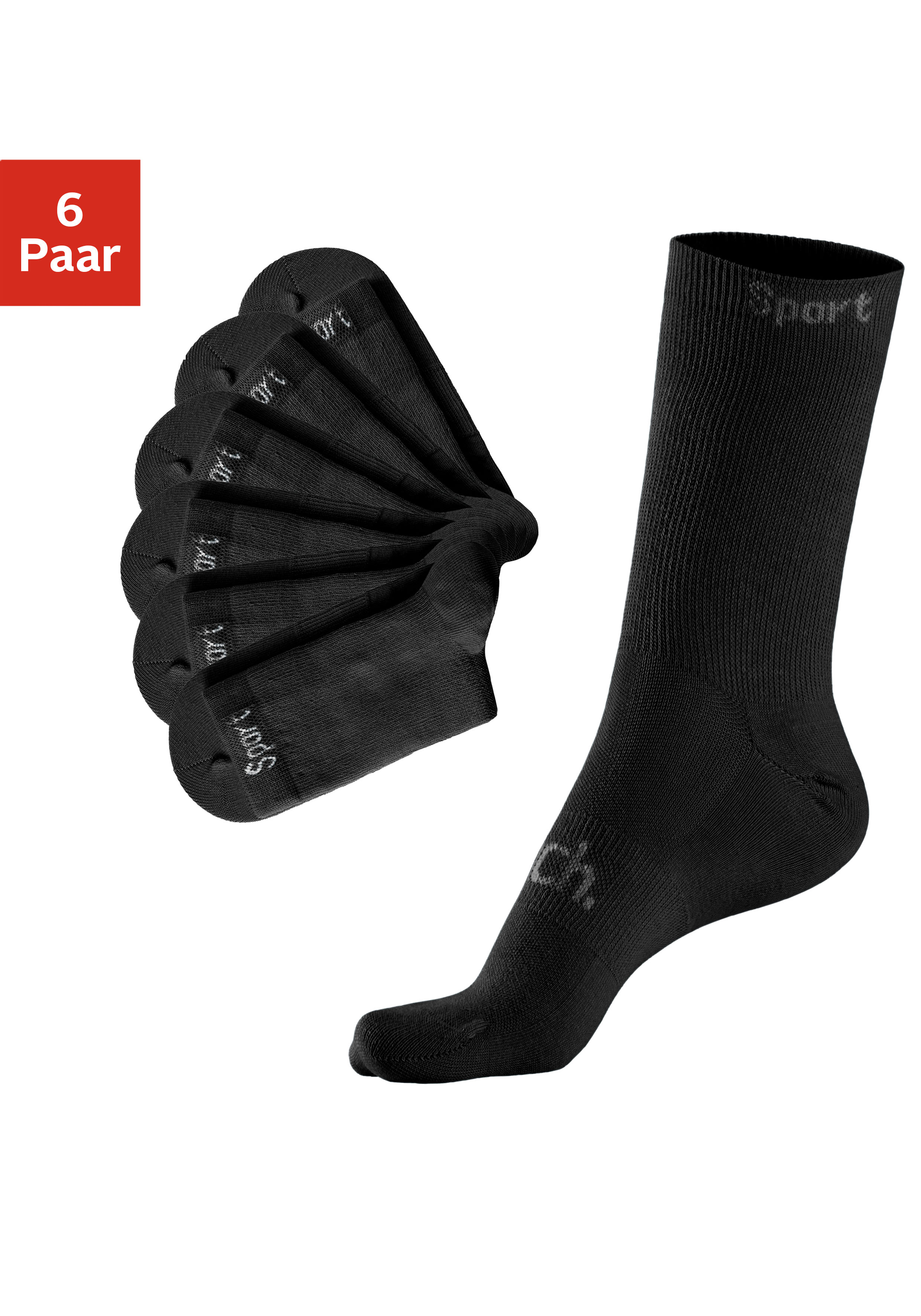 Bench. Sportsocken, (Packung, 6 Paar), mit antibakterieller Feuchtigkeitsre günstig online kaufen