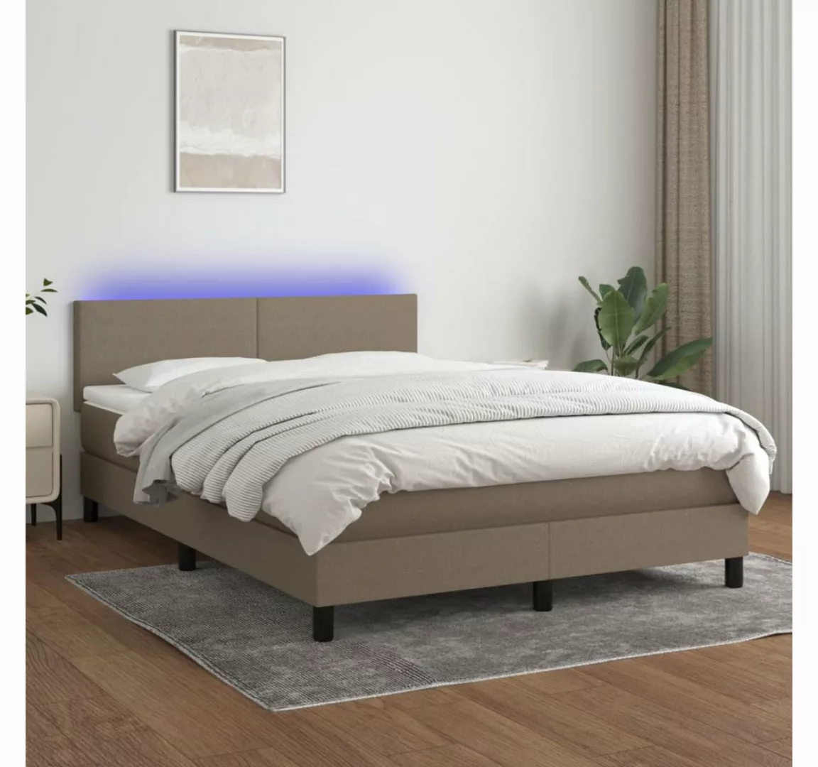 vidaXL Boxspringbett Bett Boxspringbett komplett mit Matratze & LED Stoff ( günstig online kaufen