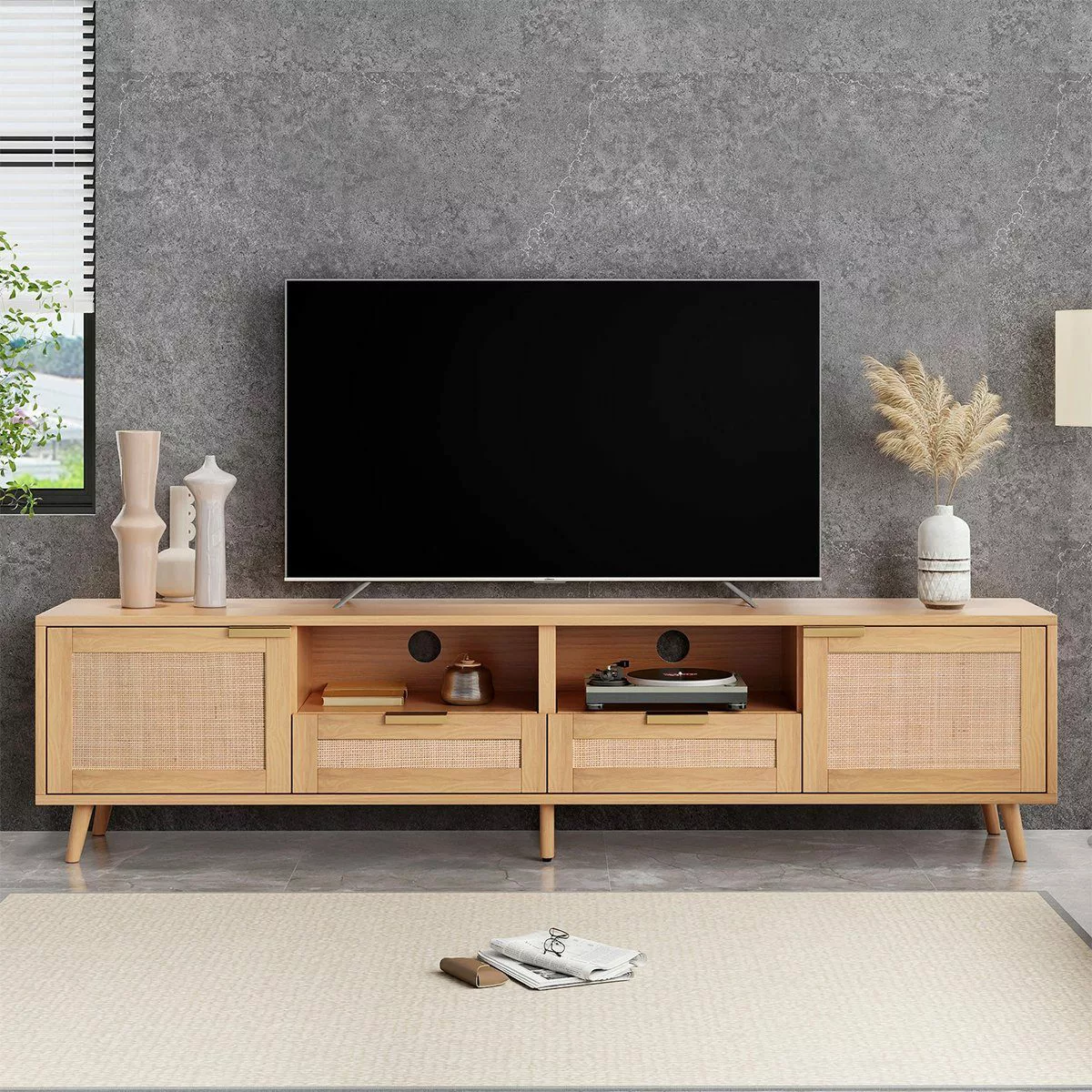 XDeer TV-Schrank TV-Konsolentisch TV-Schrank mit echtem günstig online kaufen
