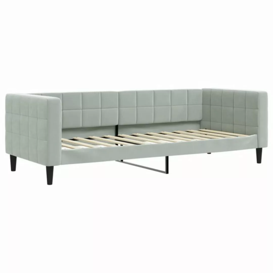 vidaXL Gästebett Tagesbett Hellgrau 80x200 cm Samt Gästebett Gästecouch Gäs günstig online kaufen