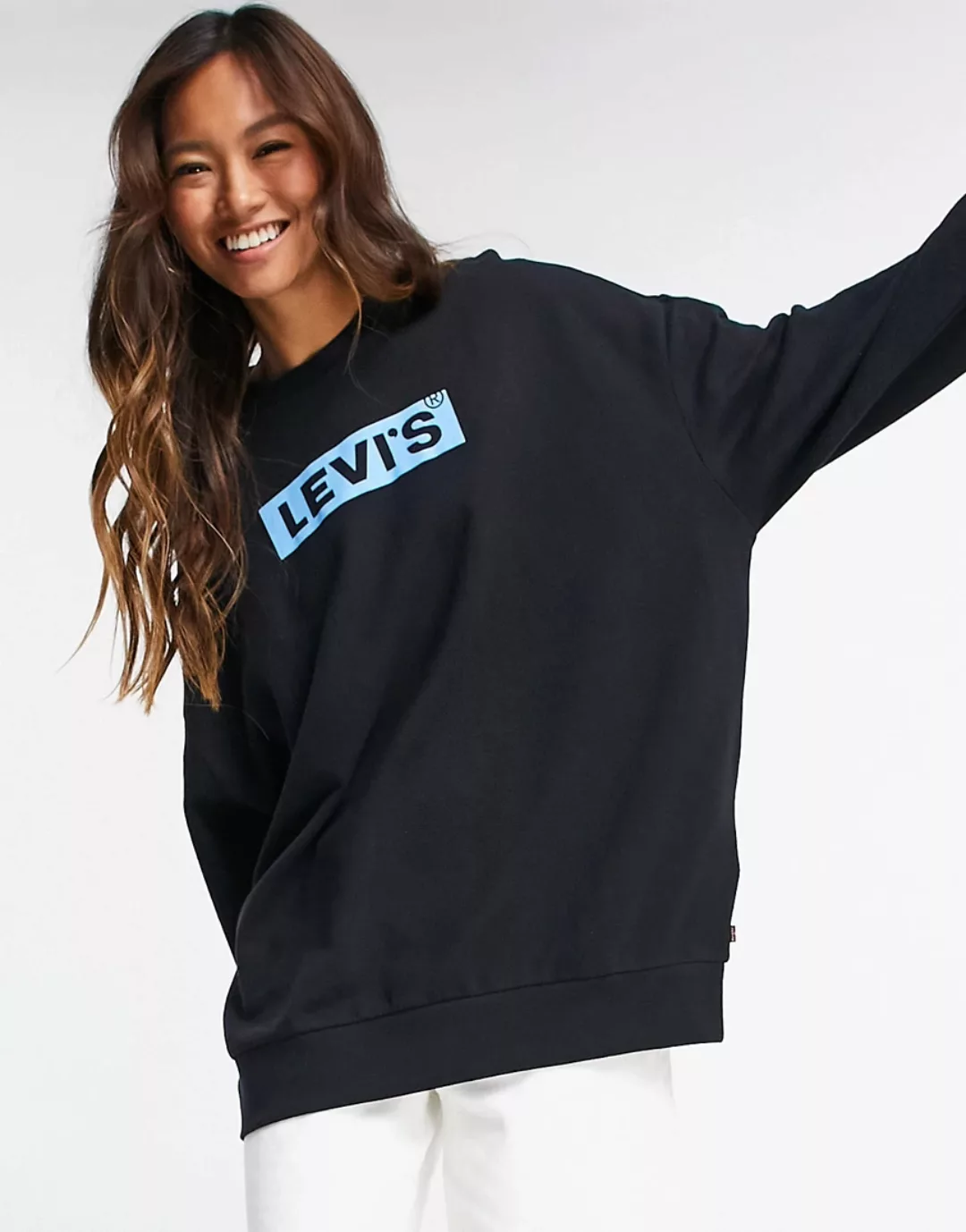 Levi's – Prism – Sweatshirt in Schwarz mit Rundhalsausschnitt günstig online kaufen