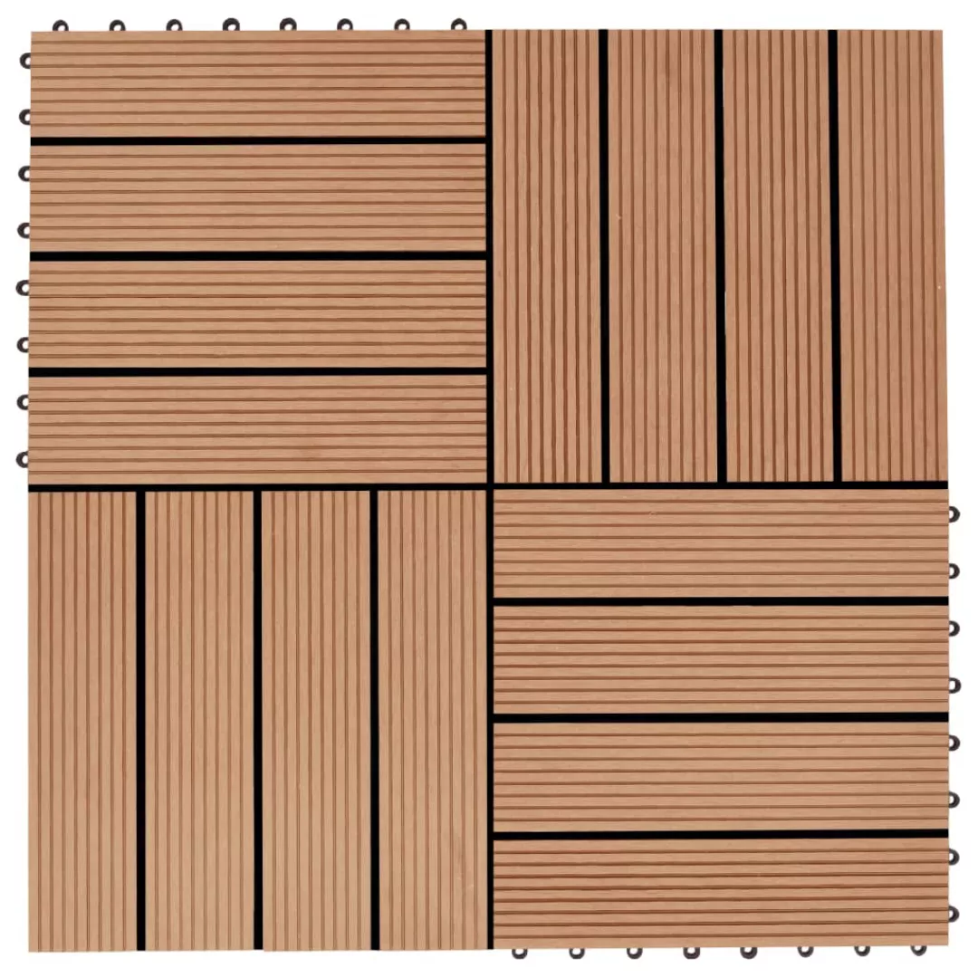 Terrassenfliesen 11 Stück Wpc 30 X 30 Cm 1 Qm Teakholzfarbe günstig online kaufen