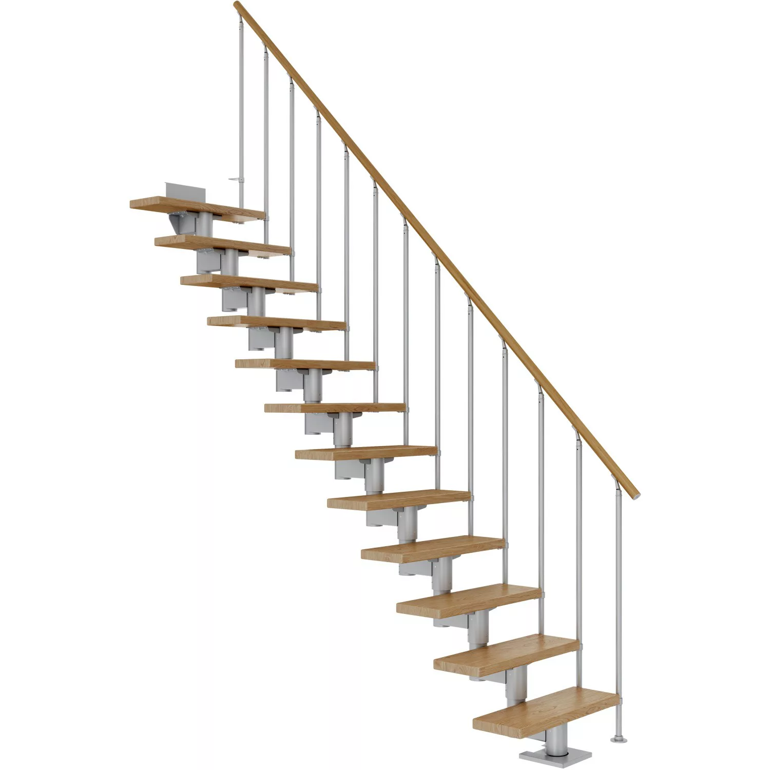 Dolle Mittelholmtreppe Cork Eiche Perlgrau GH bis 292 cm Gerade 75 cm FSC® günstig online kaufen