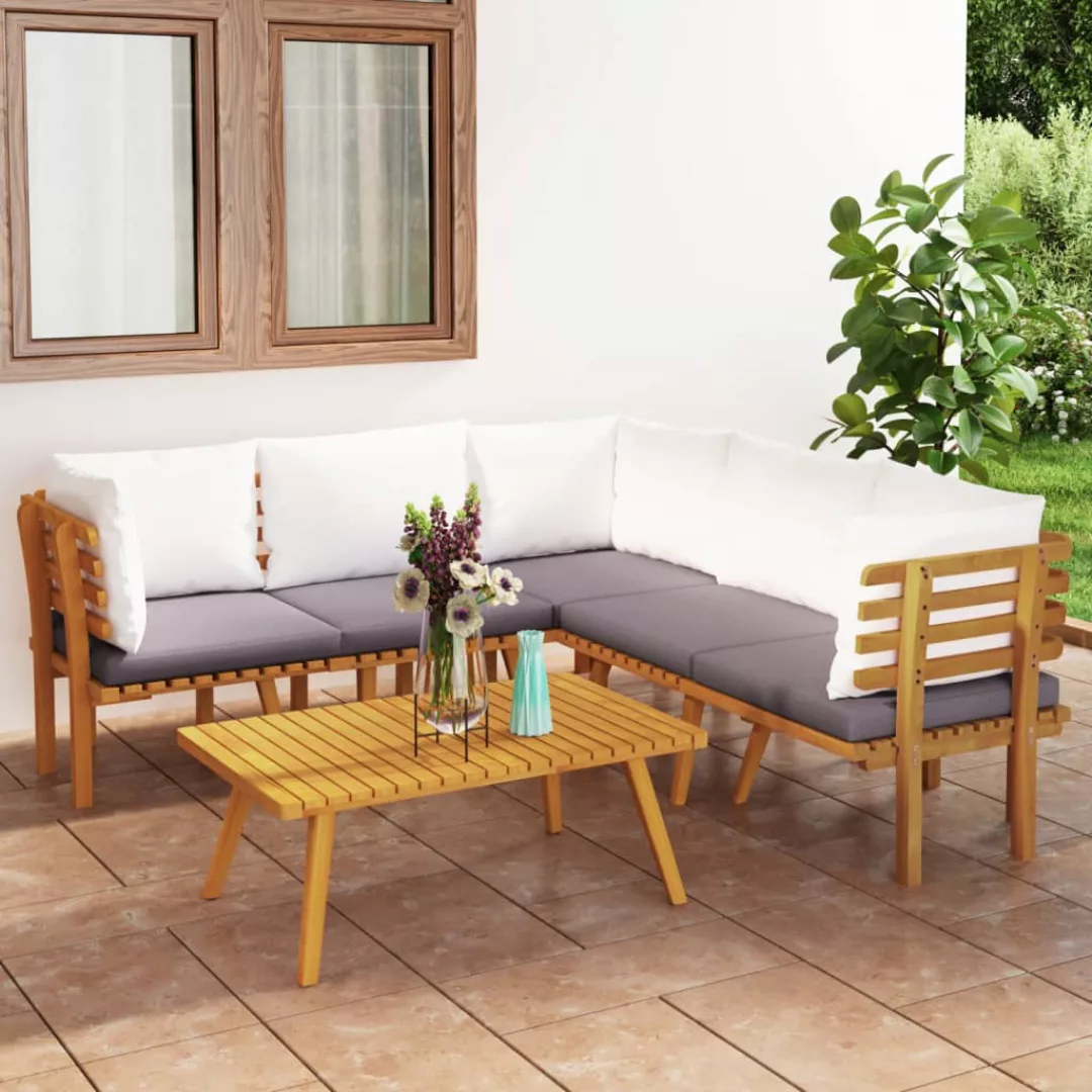 6-tlg. Garten-lounge-set Mit Kissen Massivholz Akazie günstig online kaufen