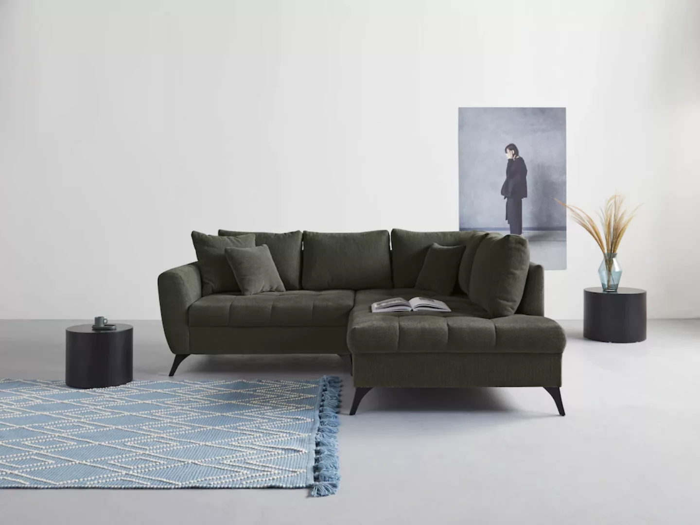 INOSIGN Ecksofa "Lörby L-Form", auch mit Aqua clean-Bezug, feine Steppung i günstig online kaufen