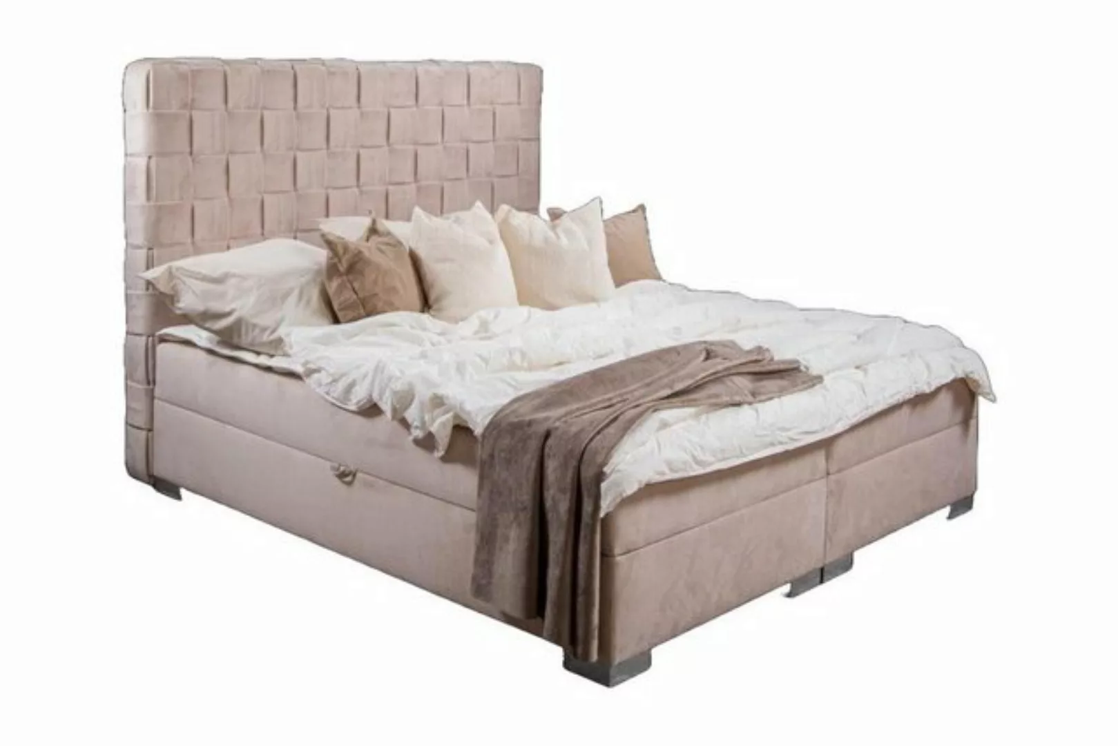 JVmoebel Bett Beige Schlafzimmer Betten Polster Bett Chesterfield Textil St günstig online kaufen