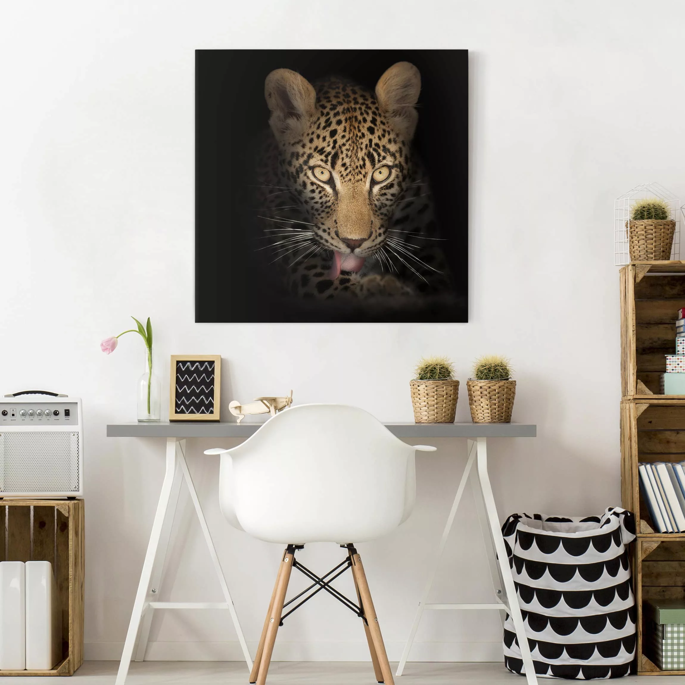 Leinwandbild Tiere - Quadrat Resting Leopard günstig online kaufen