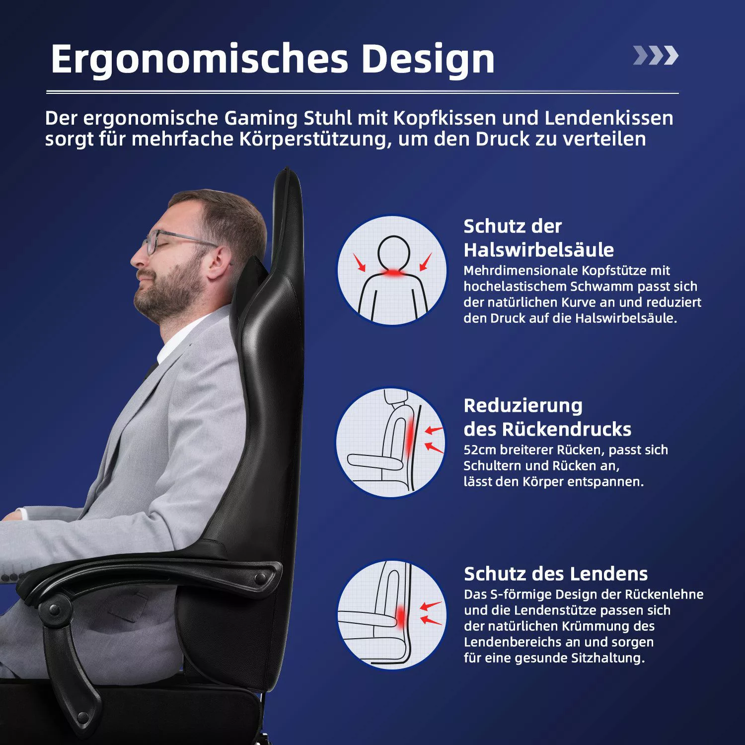 Hiazurm Gaming-Stuhl Gaming Stuhl, Bürostuhl Ergonomisch günstig online kaufen