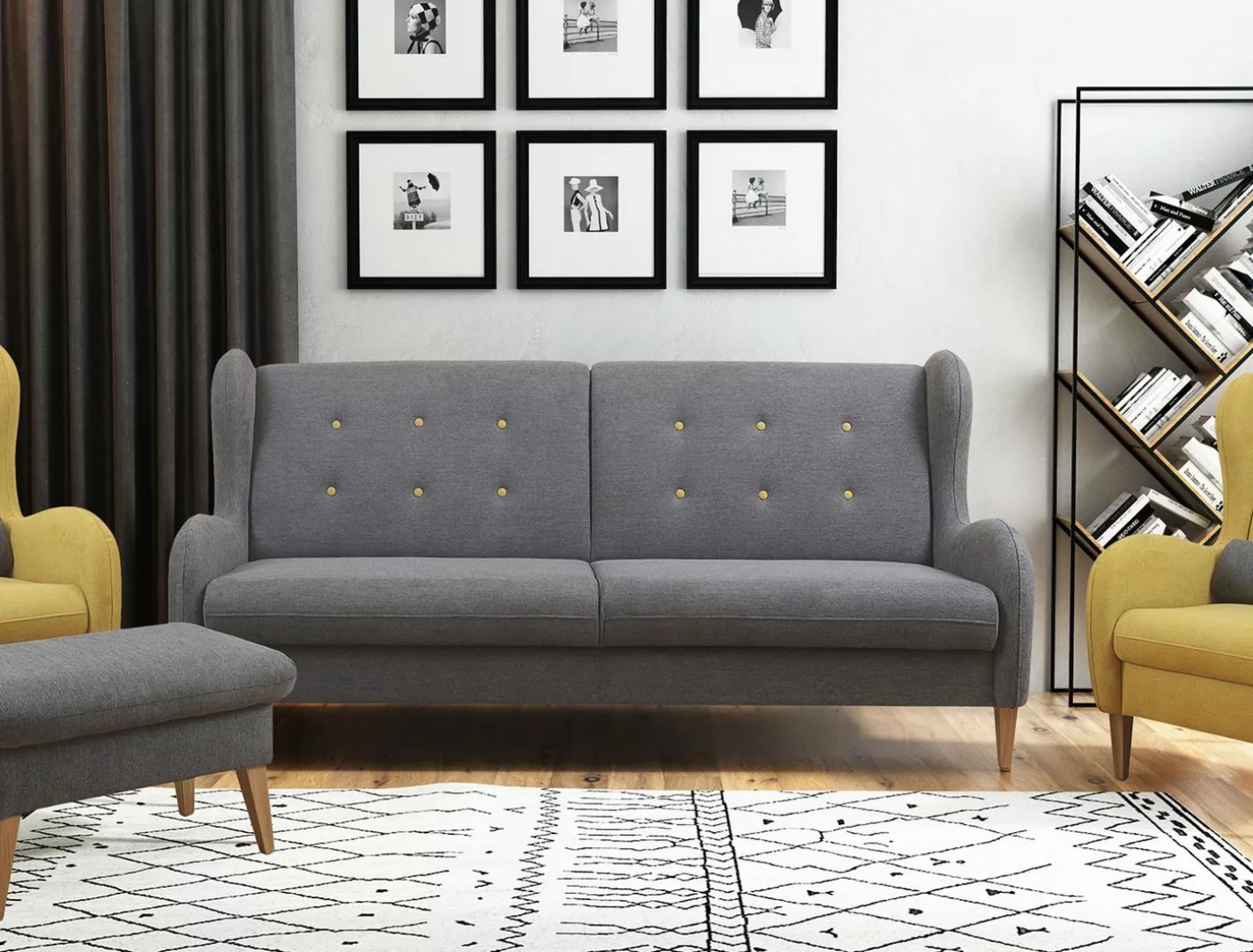 Feldmann-Wohnen Sofa Lathi, Lathi 1 Teile, 218cm Farbe wählbar mit Schlaffu günstig online kaufen