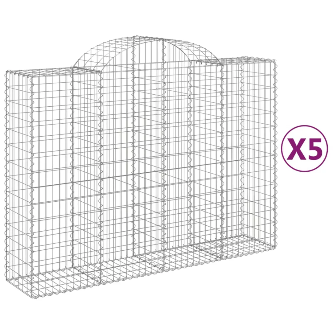 Vidaxl Gabionen Mit Hochbogen 5 Stk. 200x50x140/160cm Verzinktes Eisen günstig online kaufen