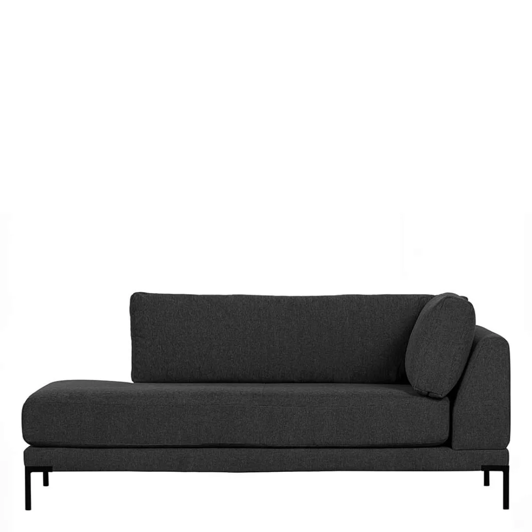 Recamiere Modul Couch Dunkelgrau 200 cm breit Vierfußgestell aus Metall günstig online kaufen