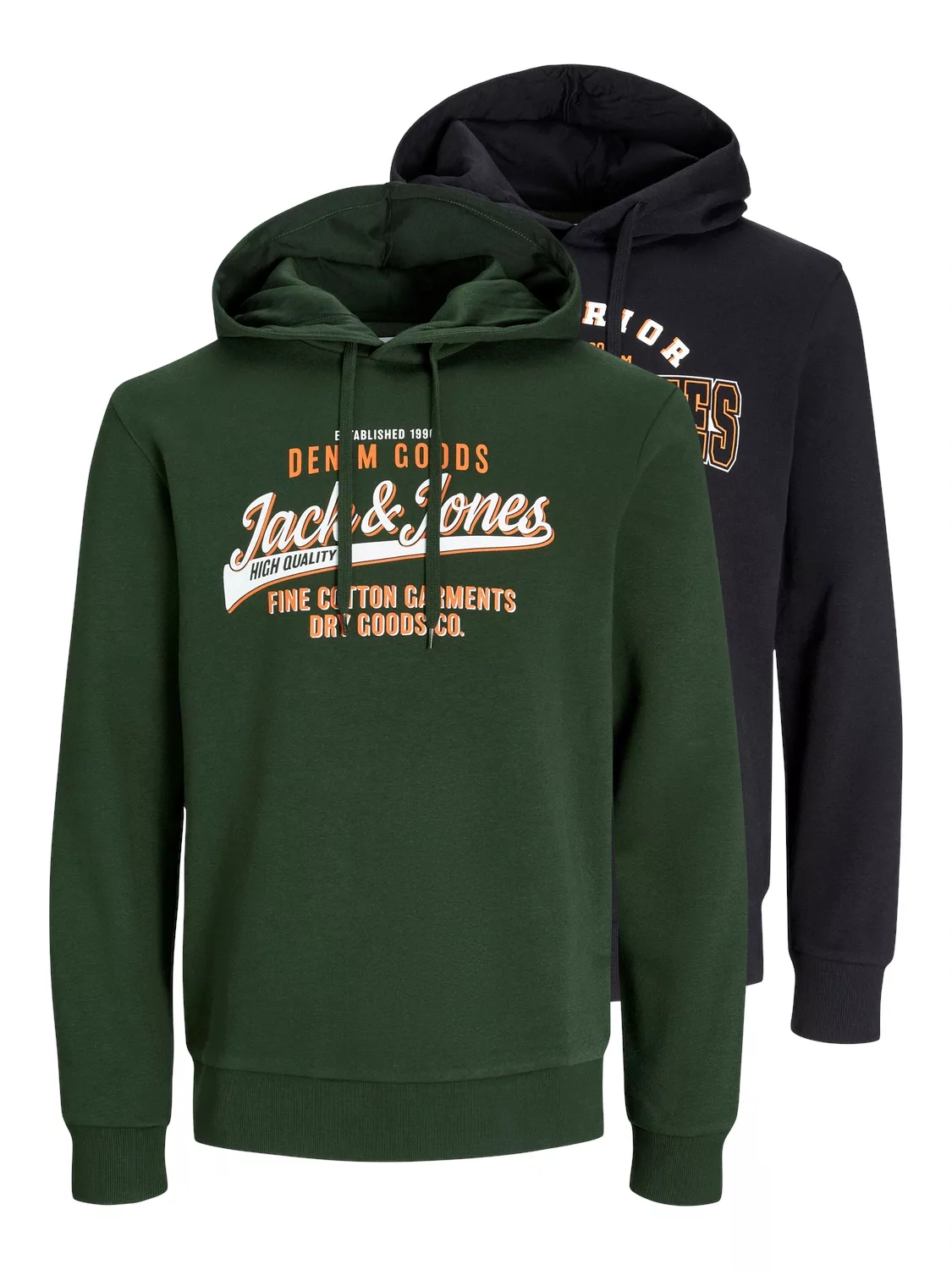 Jack & Jones Kapuzensweatshirt JJELOGO SWEAT HOOD 2 COL 24/25 2PK MP (Packu günstig online kaufen