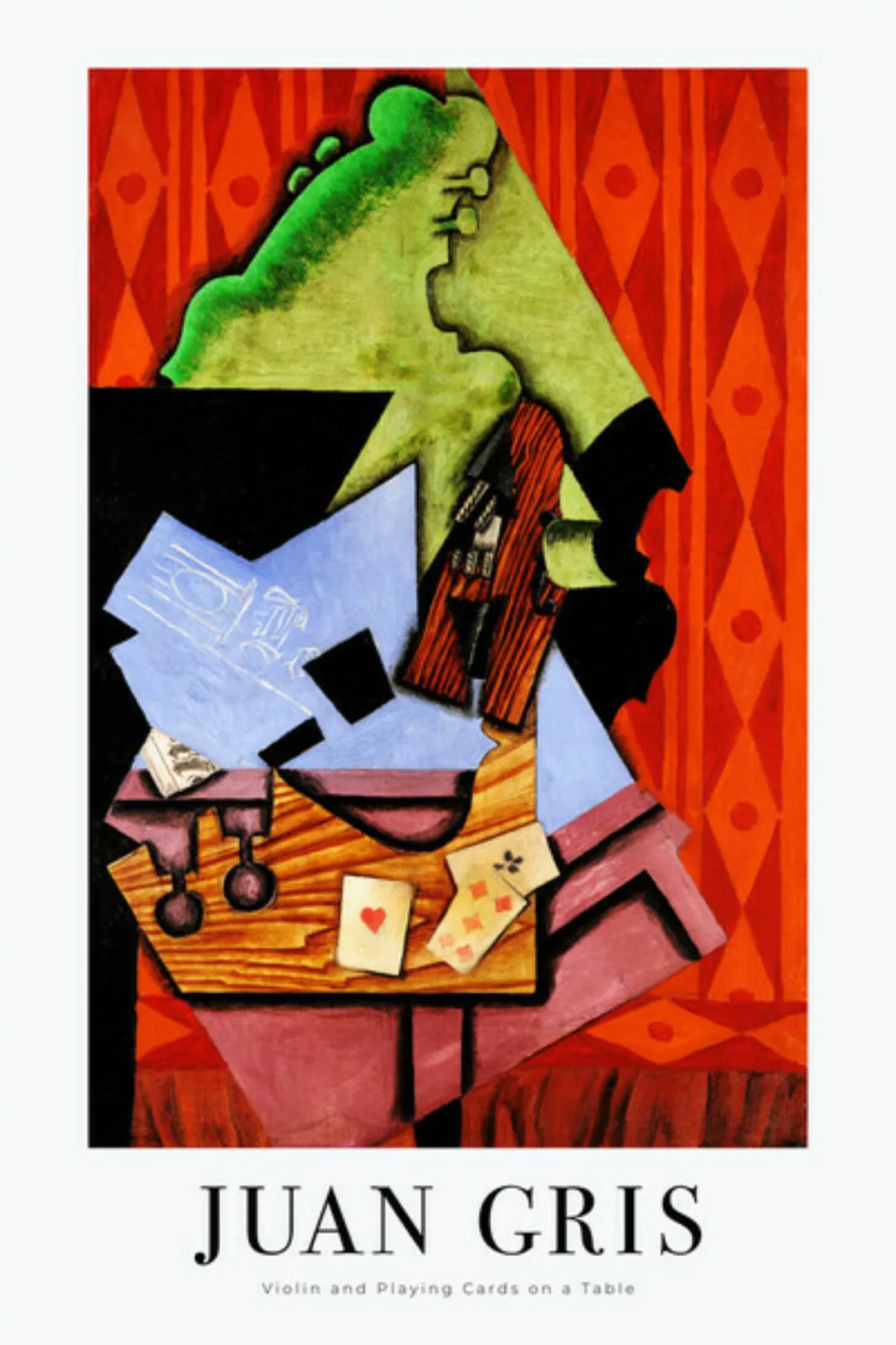 Poster / Leinwandbild - Violin And Playing Cards On The Table By Juan Gris günstig online kaufen