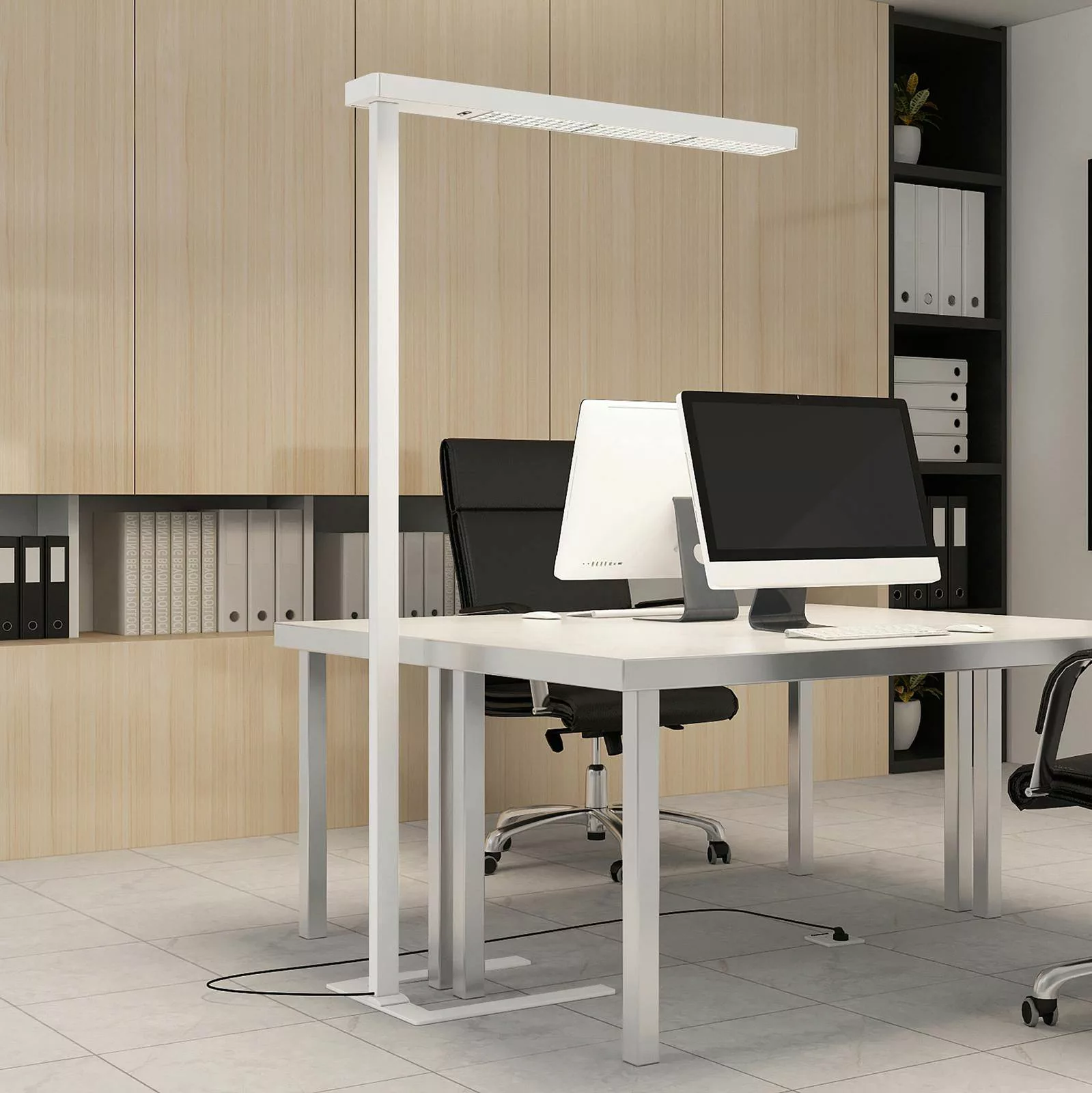 Arcchio Susi LED-Büro-Stehlampe, Sensor, weiß, Touchdimmer günstig online kaufen