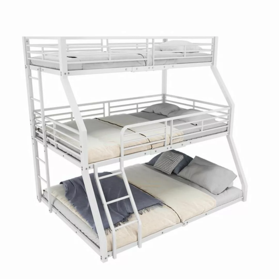 Merax Etagenbett, 90x200cm/120x200cm/140x200cm Dreierbett Metallbett Kinder günstig online kaufen