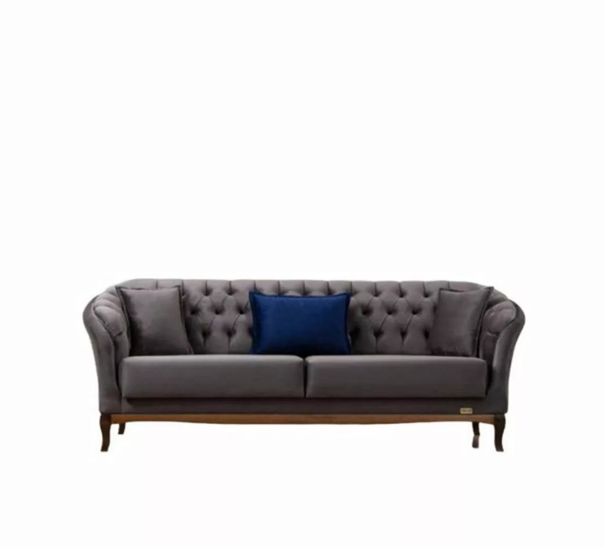 Xlmoebel Chesterfield-Sofa Elegante 3-Sitzer Chesterfield Couch aus Stoff f günstig online kaufen