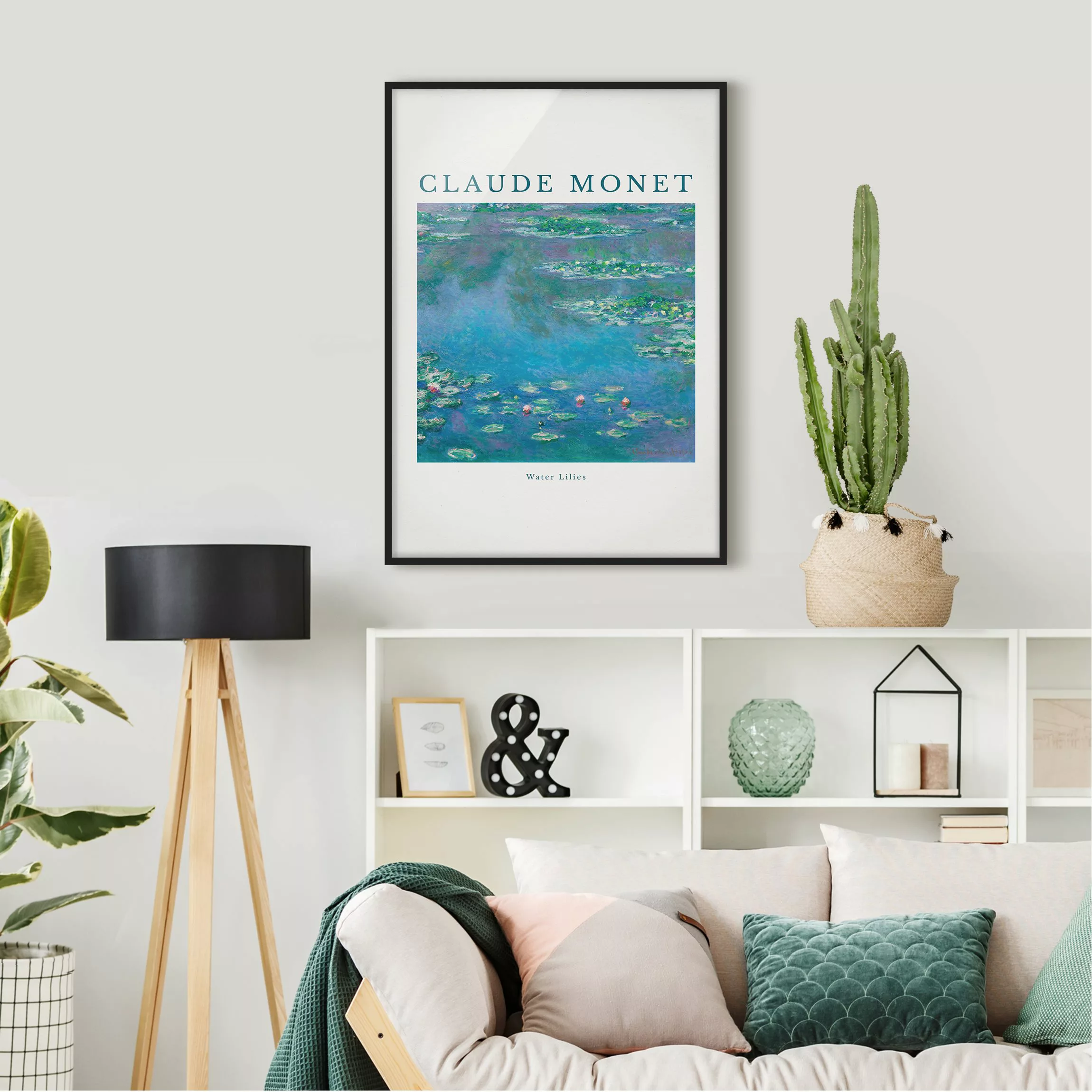 Bild mit Rahmen Claude Monet - Seerosen in Blau günstig online kaufen