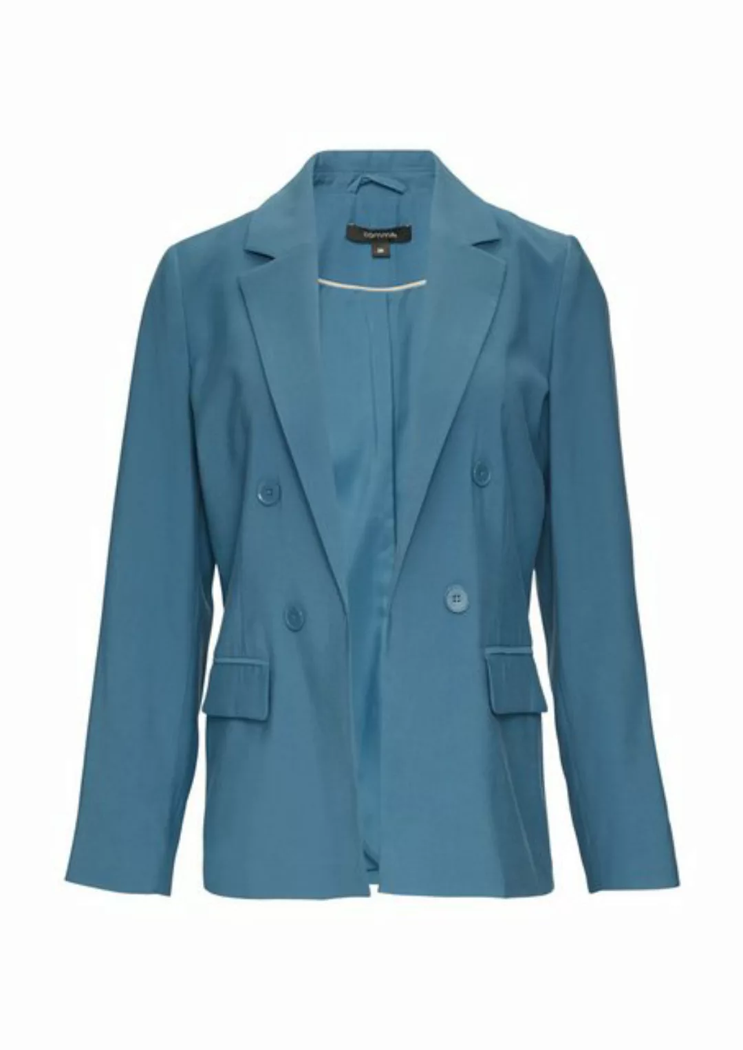 Comma Blusenblazer Offener Longblazer mit Piquestruktur Zierknopf günstig online kaufen